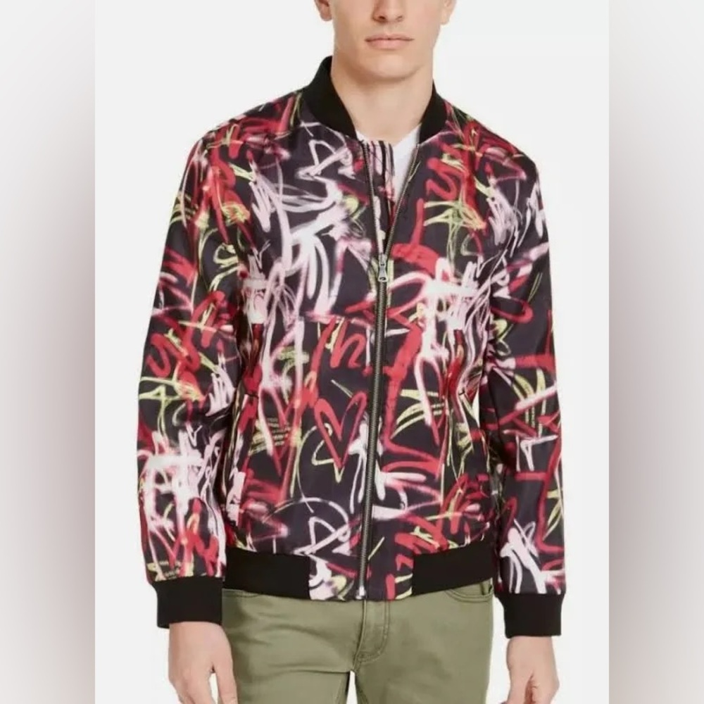 Men's Multicolor Graffiti Bomber Jacket